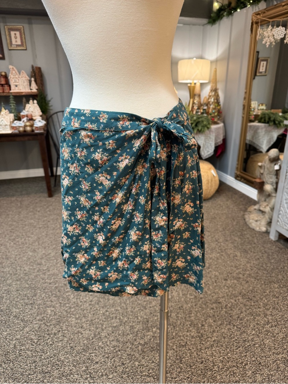 American Eagle Floral Mini Wrap Skirt